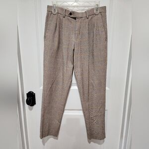 Express Men's Tan Checkered Dress Pants